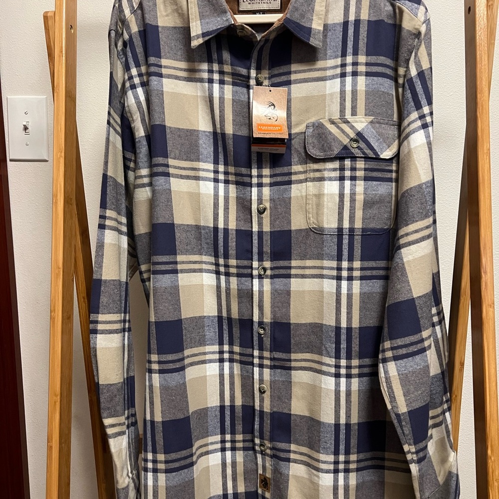 Legendary Whitetails Navy and Beige Plaid Shirt
